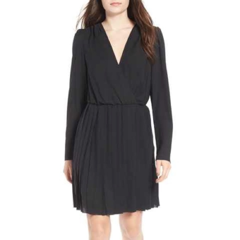 NWT Leith Pleated Long Sleeve Mini Dress